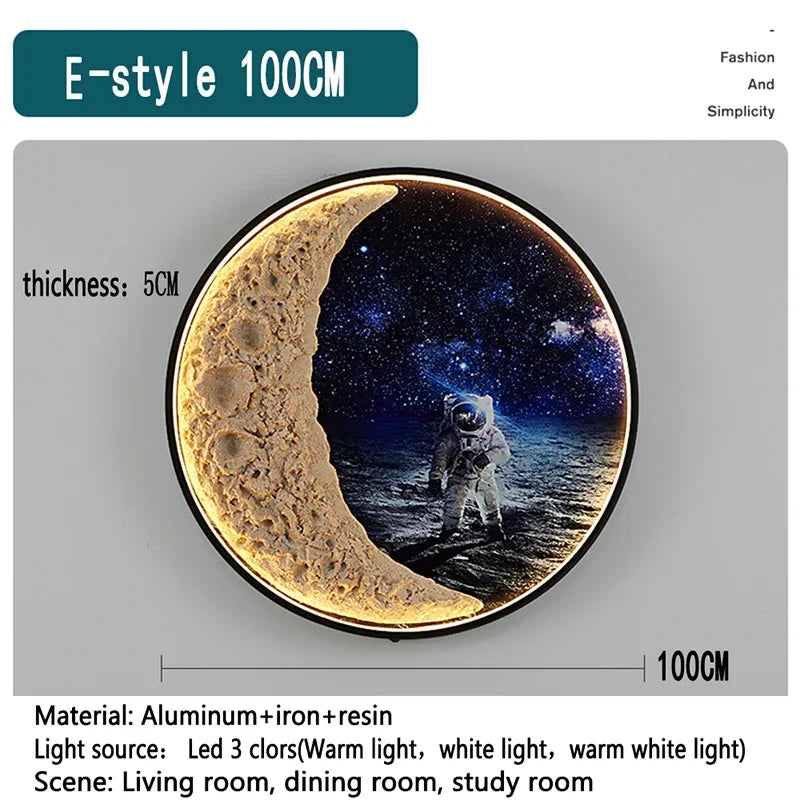 KARLOS Modern Picture Wall Light outer space LED Mural Lamp 1 meter diameter Living Room Bedroom Children's room Decor Painting
