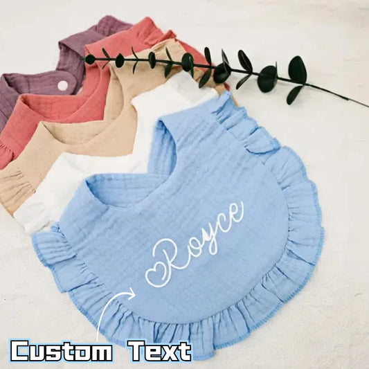 Personalized Custom name Embroidered Newborn letter Nursery Baby burp cloth bib Chunky Gifts for Boy Girl Birthday
