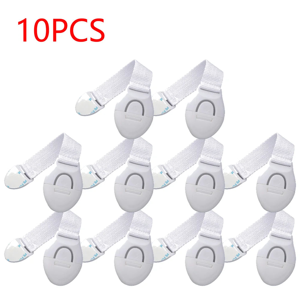 10-50PCS Baby Safety Lock No Drilling Child Safety Strap Locks Versatile Kids Proof for Cupboards Door Window Refrigerator
