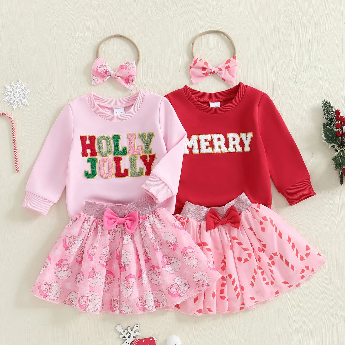 0-4Y Lovely Baby Girls Christmas Clothes Set