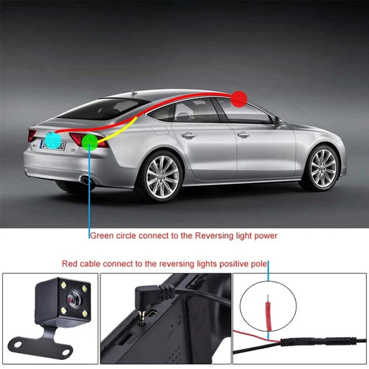 5 Pin Car Rear View Camera Night Vision HD Parking Camera 4 LED Color Image Video Camera Wide Angle with Extension Cable