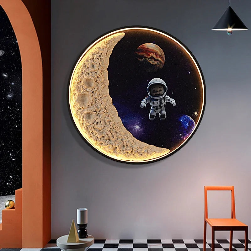 KARLOS Modern Picture Wall Light outer space LED Mural Lamp 1 meter diameter Living Room Bedroom Children's room Decor Painting