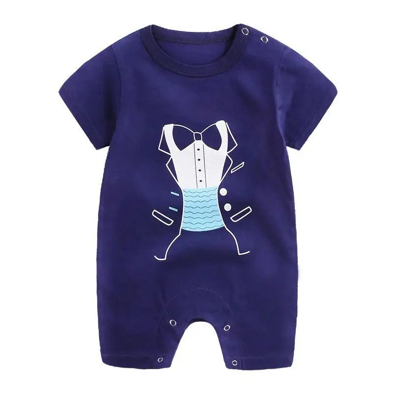 Cartoon Printed Rompers Newborn Boys Girls Short Sleeve Bodysuits Infantil Summer Thin Cotton Cute Onesie Baby Fashion Clothes