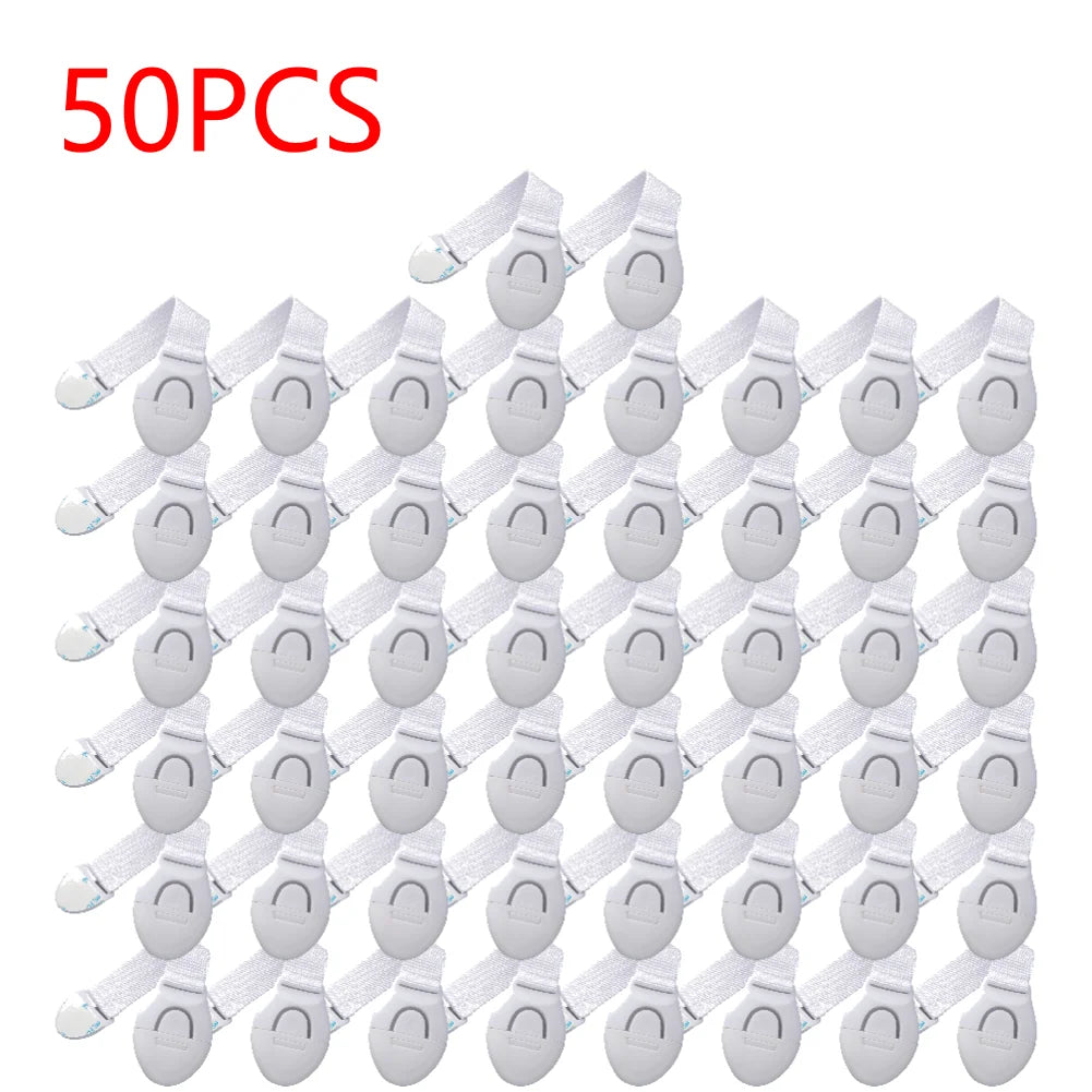 10-50PCS Baby Safety Lock No Drilling Child Safety Strap Locks Versatile Kids Proof for Cupboards Door Window Refrigerator