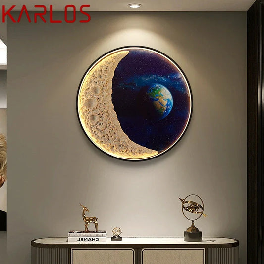 KARLOS Modern Picture Wall Light outer space LED Mural Lamp 1 meter diameter Living Room Bedroom Children's room Decor Painting