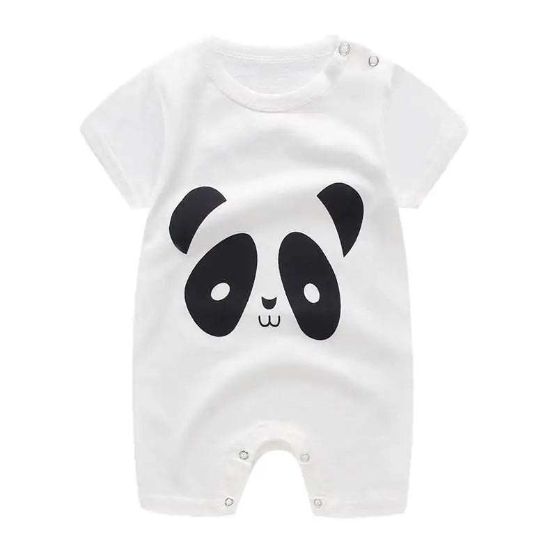 Cartoon Printed Rompers Newborn Boys Girls Short Sleeve Bodysuits Infantil Summer Thin Cotton Cute Onesie Baby Fashion Clothes