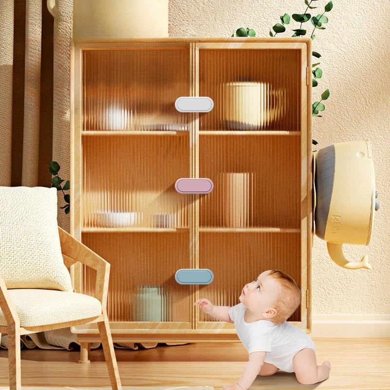 3/5/10Pcs Children's Drawer Safety Latch Cabinet Door
