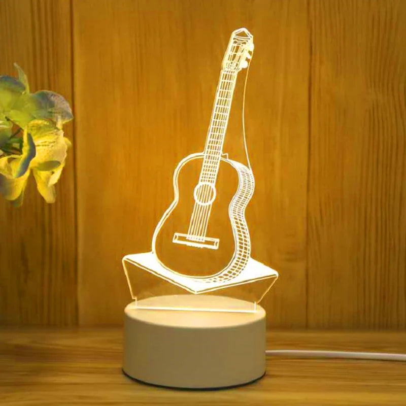 Romantic 3D Led Lamp warmwhite Acrylic LED Night Lights for Bedroom Decoration Kids Children's Bedside Lamp Wedding Party Favors