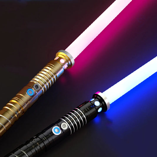 Light Up Saber Metal Sword RGB 16 Colors, 2 In 1 Light Sword Toy