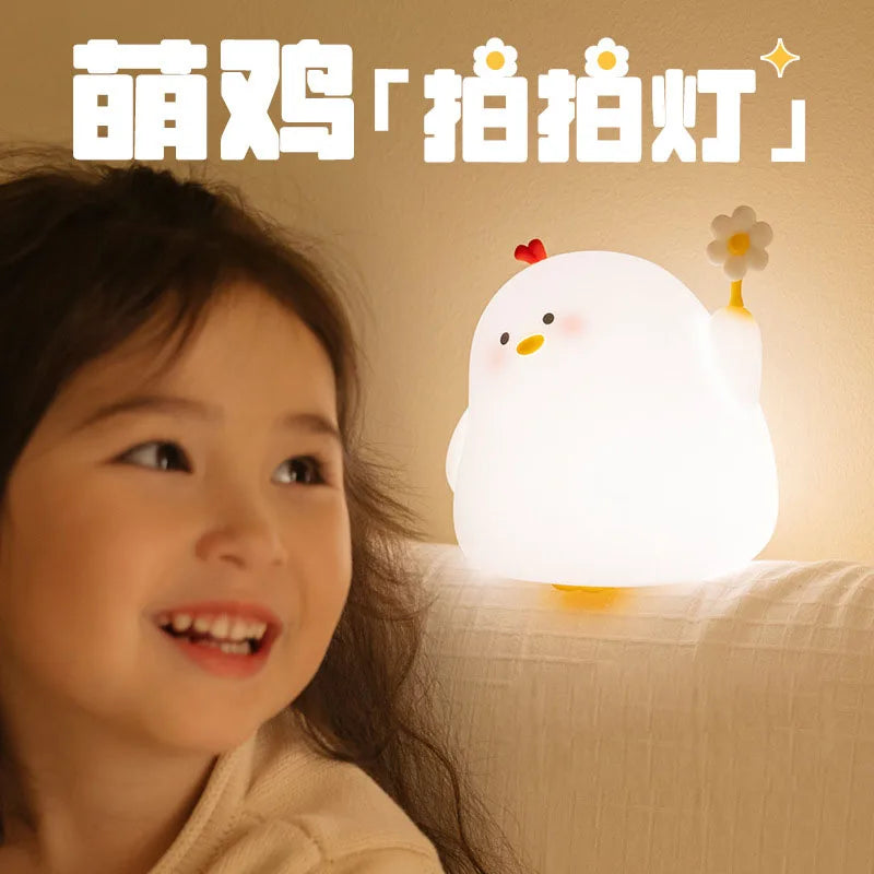 LED Night Light USB Rechargeable Silicone Touch Sensor Lamp for Children Baby Toy
