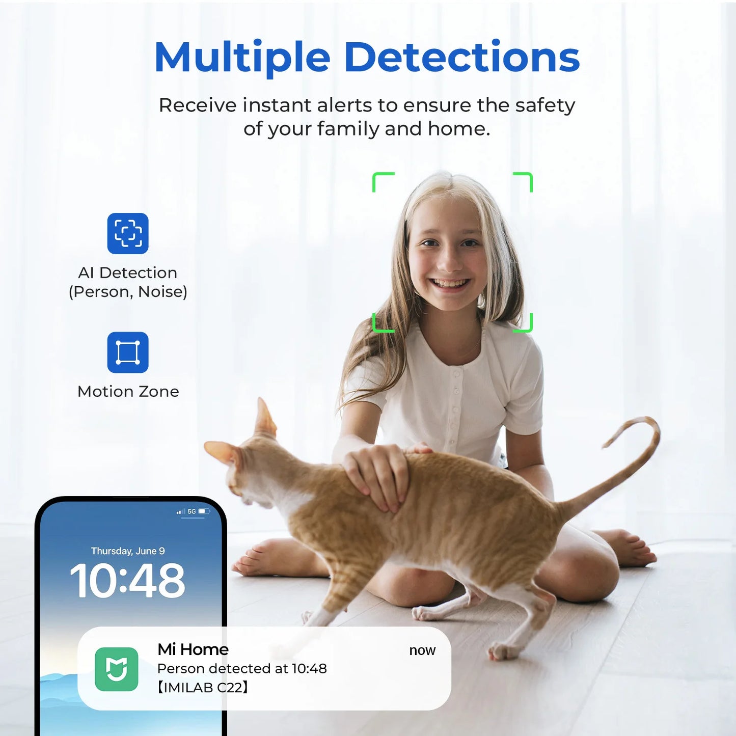 WiFi 6 Indoor Baby Monitor Camera with AI Detection Night Vision