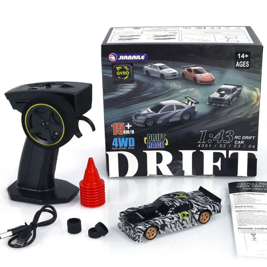 1/43 Scale RC Drift Race Car with Gyro 4WD High-speed Mini Toy Car