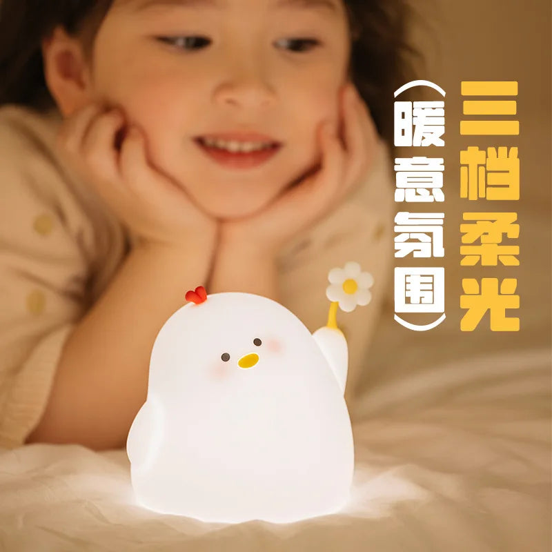 LED Night Light USB Rechargeable Silicone Touch Sensor Lamp for Children Baby Toy