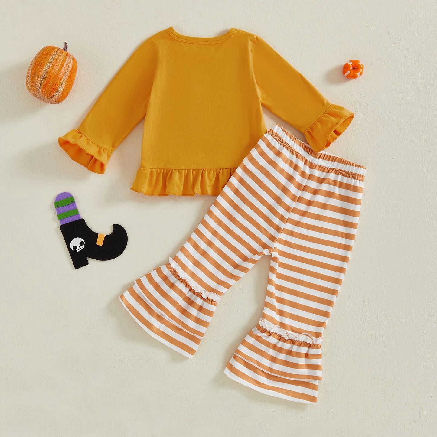 Autumn Halloween Toddler Girls Pants Set