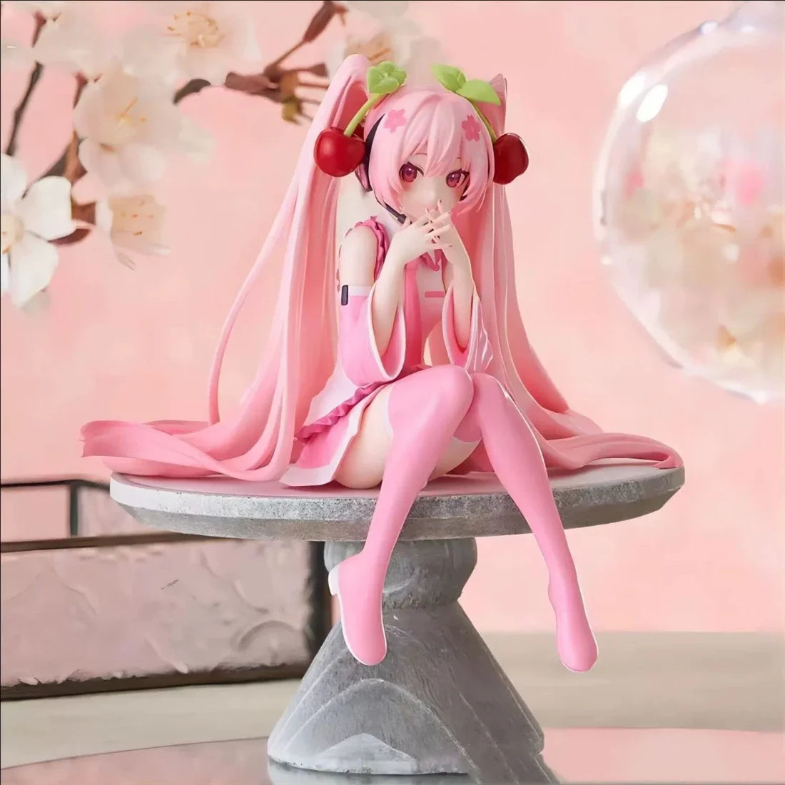 New Sakura Hatsune Miku Handmade Cute Car Chassis Desktop Decoration Ornaments Scenery Female Model Gift