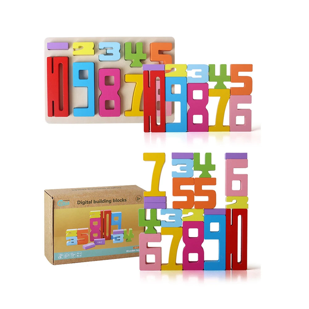 10/20PCS Educational Digital Wooden Blocks﻿