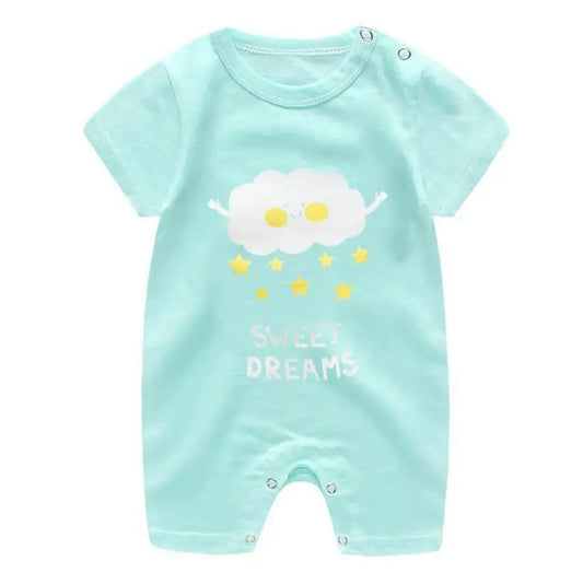 Cartoon Printed Rompers Newborn Boys Girls Short Sleeve Bodysuits Infantil Summer Thin Cotton Cute Onesie Baby Fashion Clothes