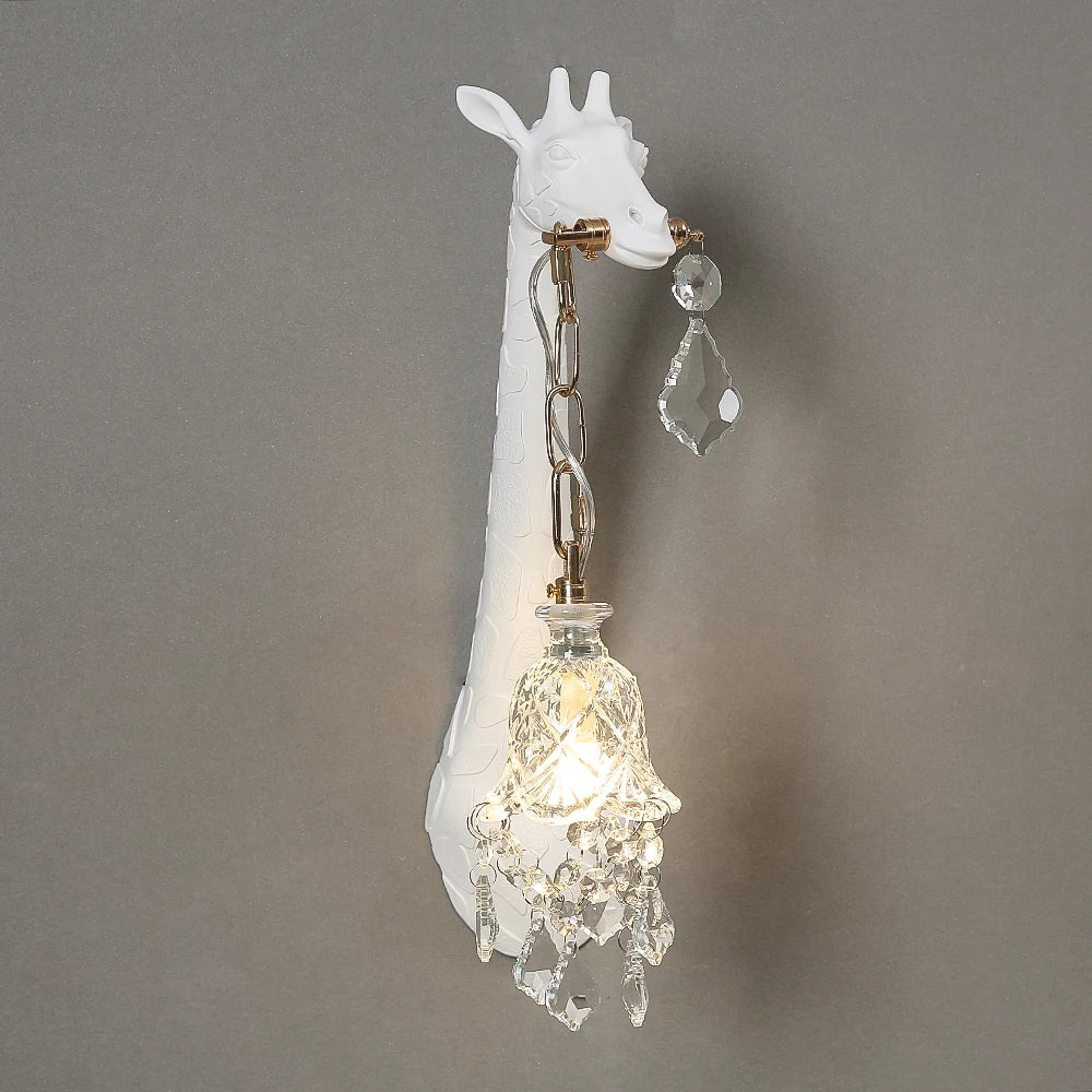 Hot sales Resin Giraffe LED Wall Lamp For Bedside Lighting Corridor Living Room Decor Light G9 Bulb Golden Lamp Body