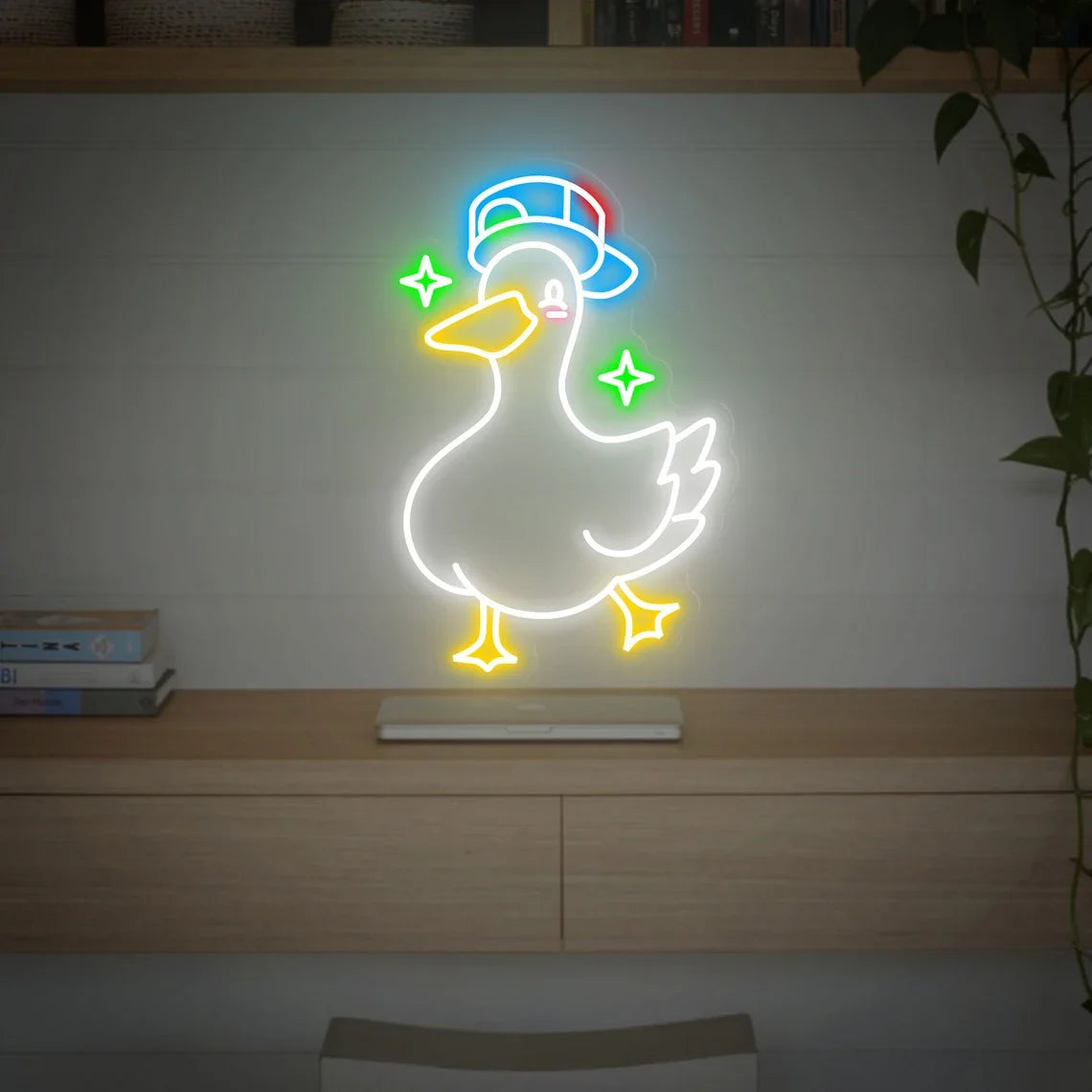 Animes Duck Neon Sign Custom Animal Sign Up for Kids Baby Game Room Bedroom Cute Duck Decor Bar Club Pub Shop Neon Gift