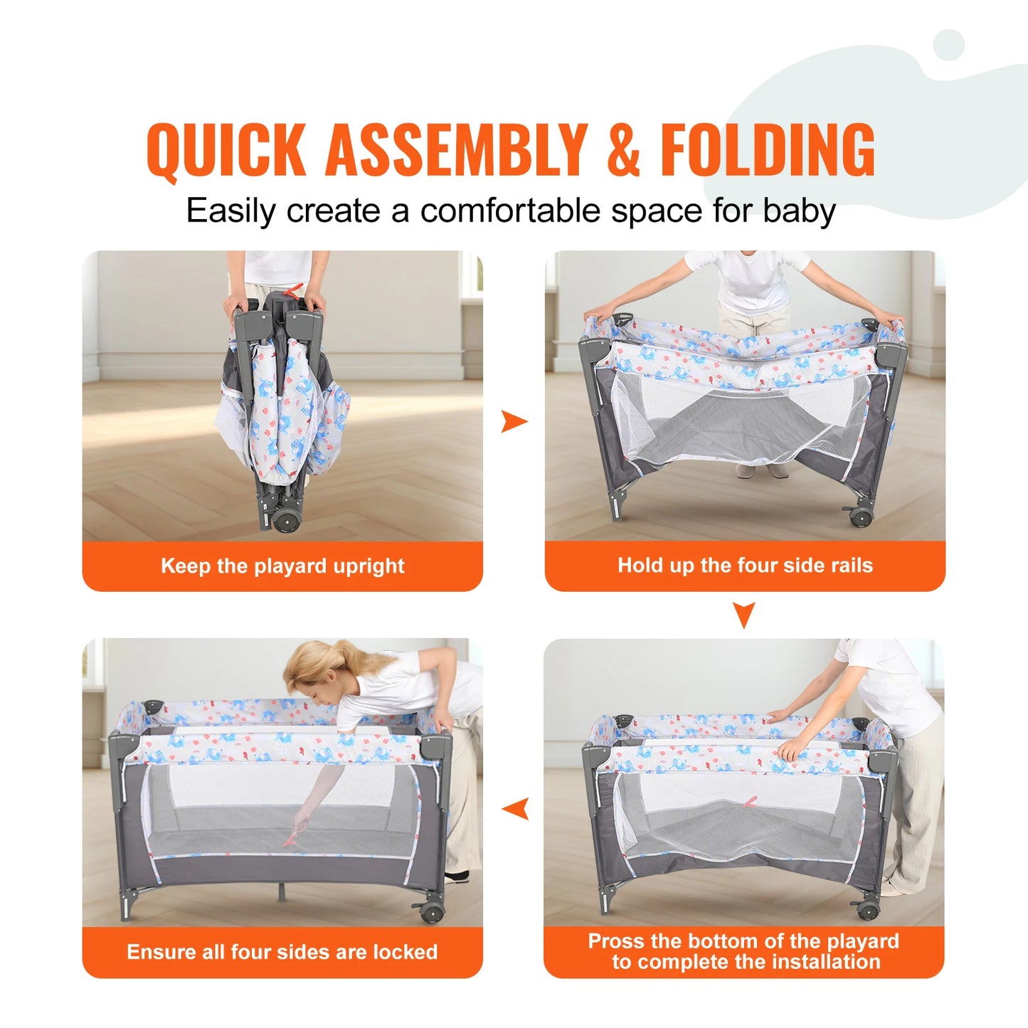 Baby Bassinet 77 pounds Load Capacity Easy to Fold Portable Baby Bassinet