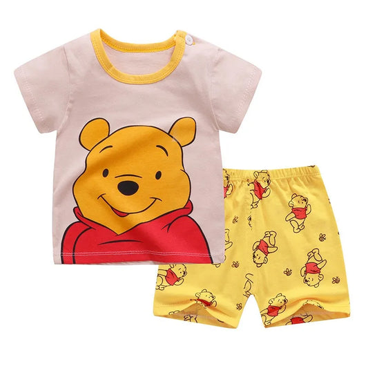 Summer Baby Boys Cartoon T Shirt + Shorts Set
