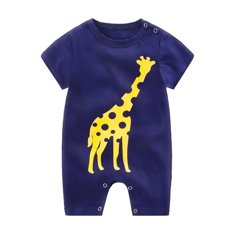 Cartoon Printed Rompers Newborn Boys Girls Short Sleeve Bodysuits Infantil Summer Thin Cotton Cute Onesie Baby Fashion Clothes