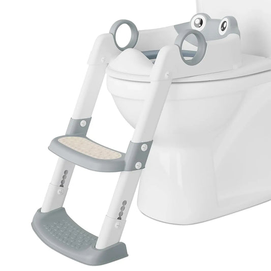 Potty Training Seat with Adjustable Height Step Stool Ladder Anti-Slip Pads