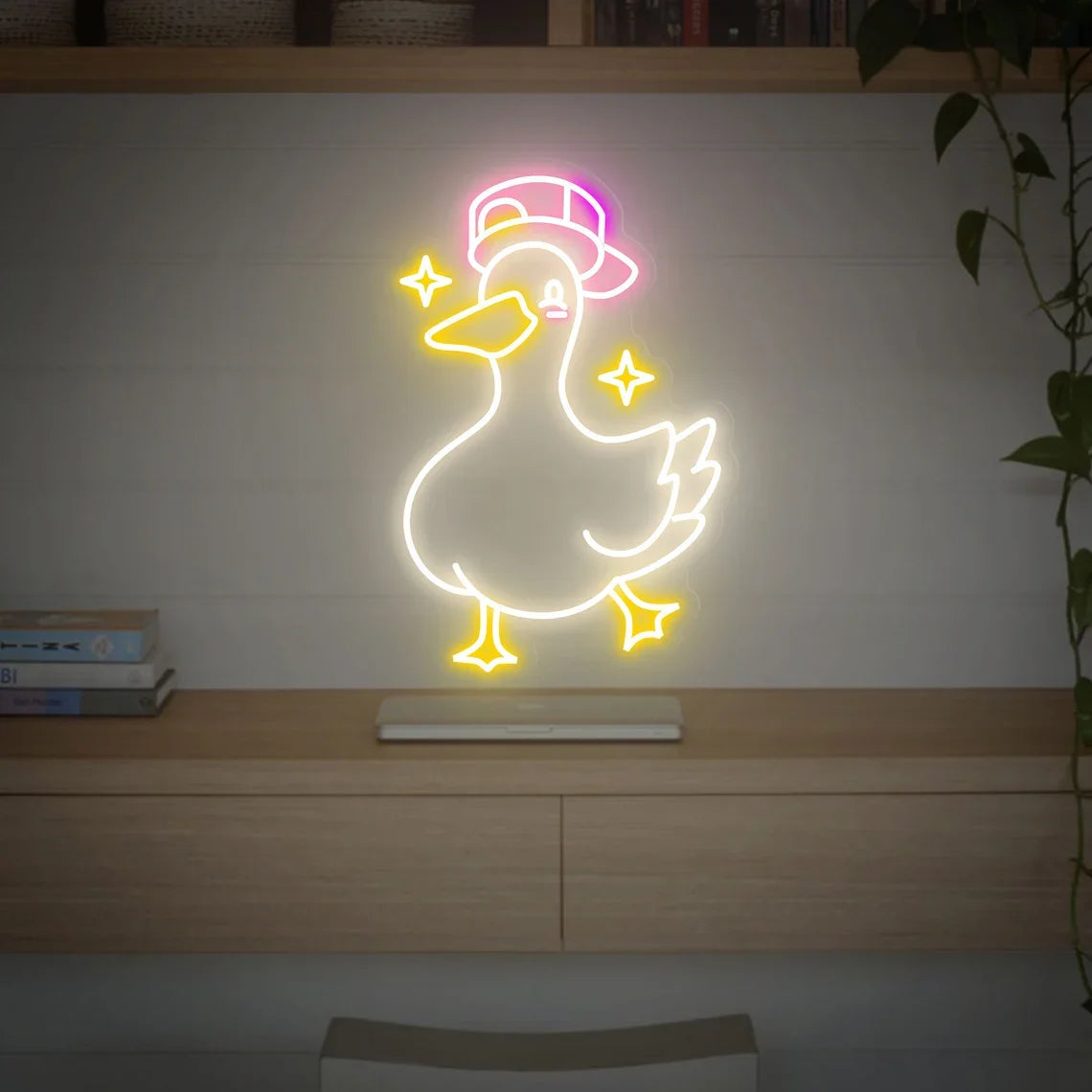Animes Duck Neon Sign Custom Animal Sign Up for Kids Baby Game Room Bedroom Cute Duck Decor Bar Club Pub Shop Neon Gift
