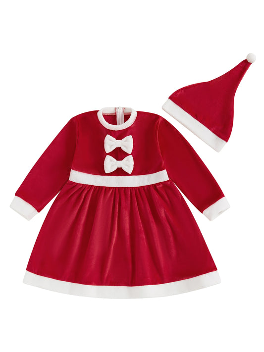 Adorable Baby Girls Winter Dress Stylish Long Sleeve Dress