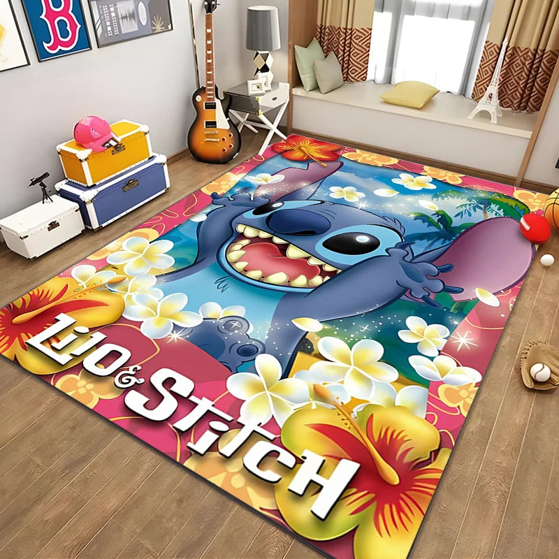 Disney Pattern Carpet Stitch 3D Printing Large Area Rug Carpet for Living Room Children's Bedroom Sofa Doormat Floor Mat Gift