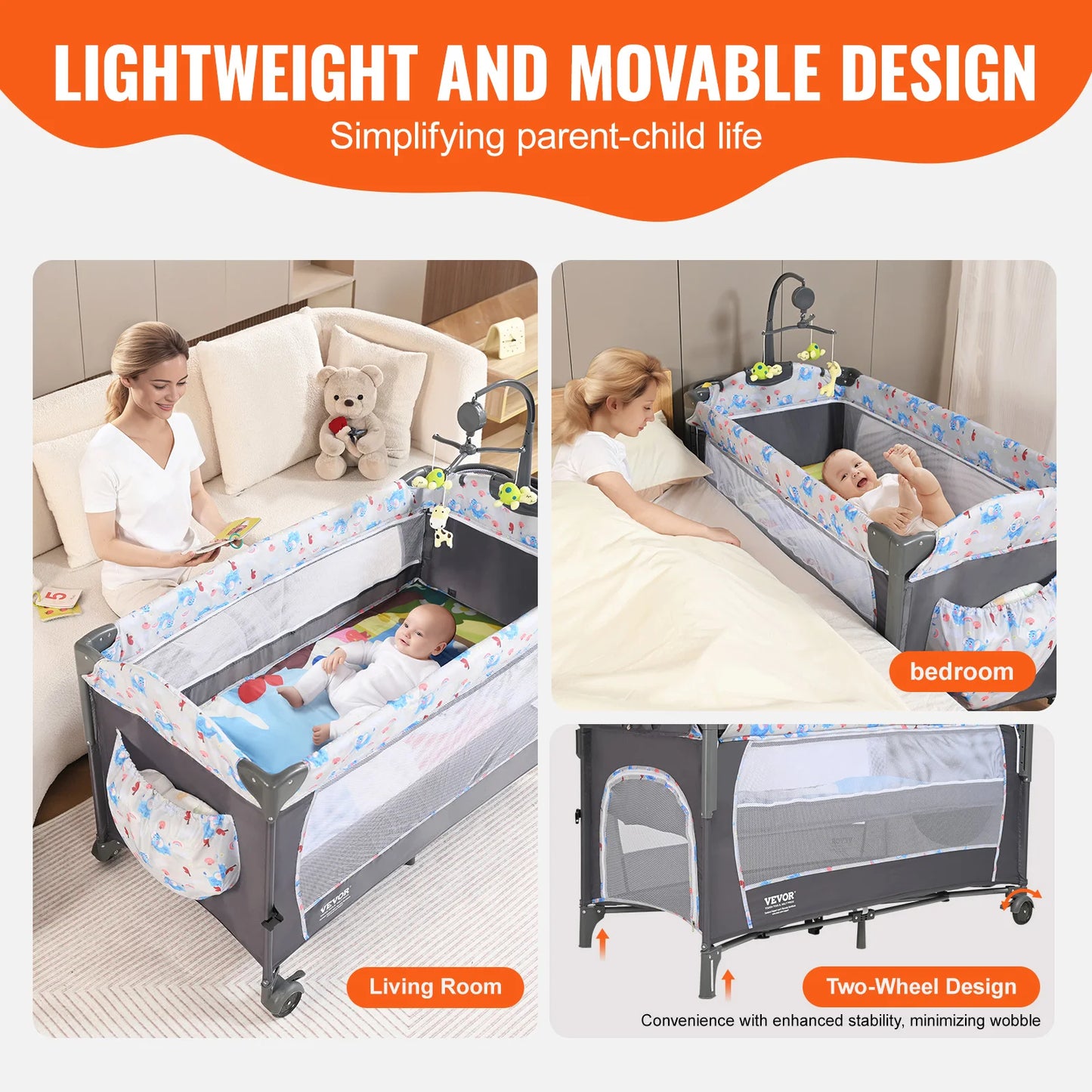 Baby Bassinet 77 pounds Load Capacity Easy to Fold Portable Baby Bassinet