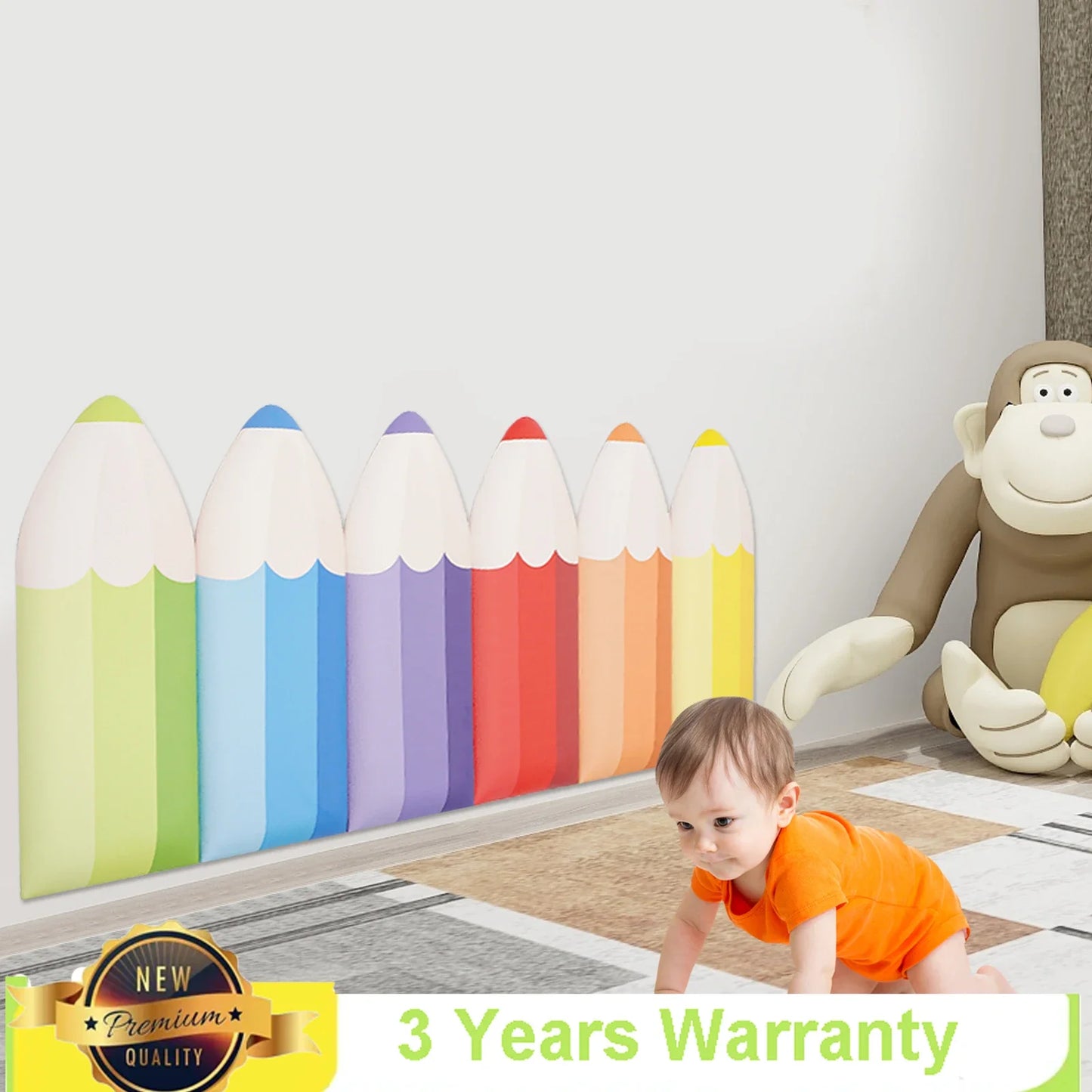 6pcs 3D Pencil-Shaped Wall Padding