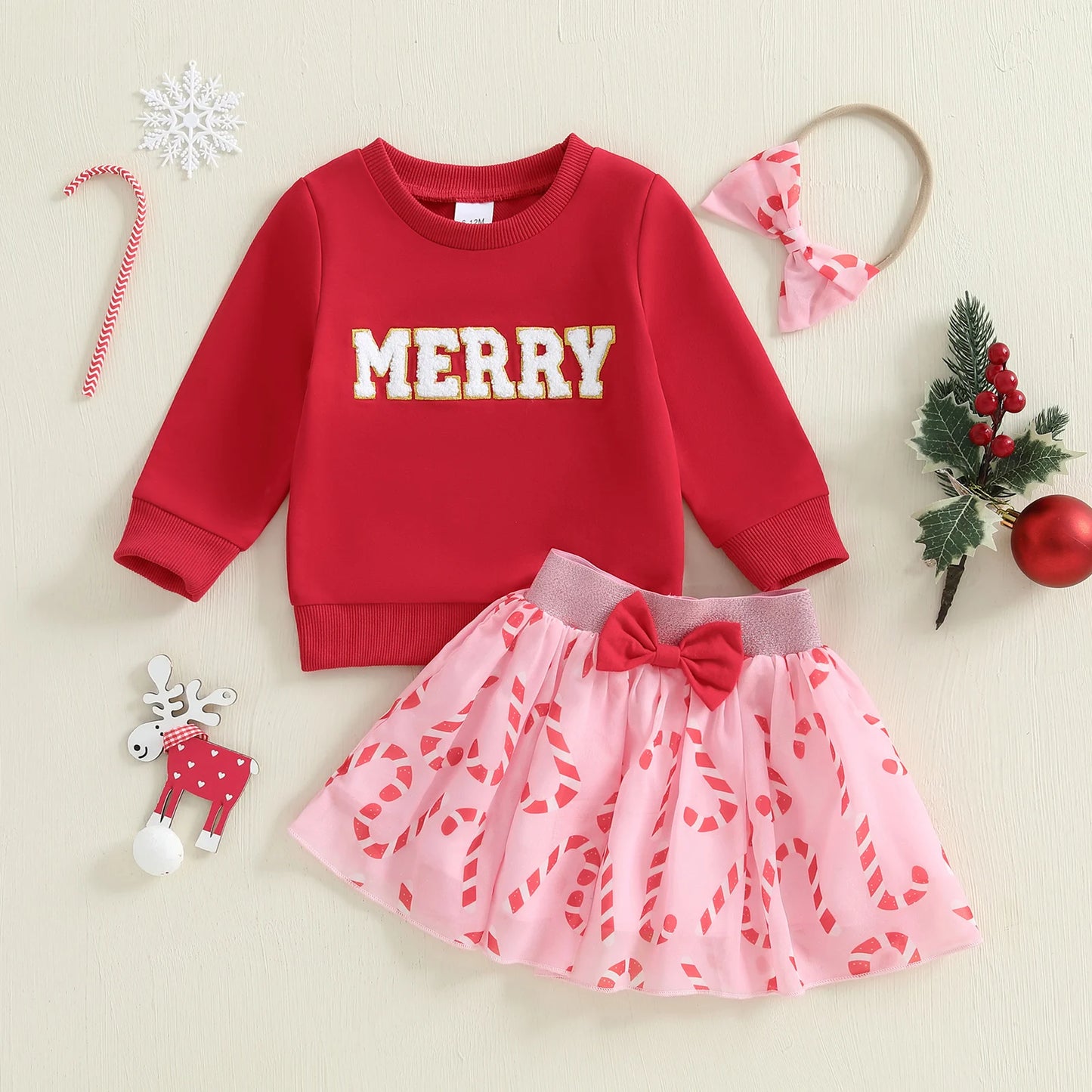 0-4Y Lovely Baby Girls Christmas Clothes Set