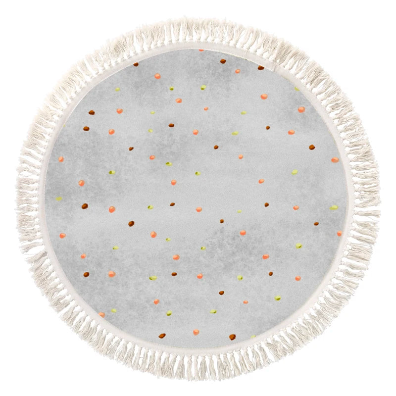 Baby Play Mat Nursery Carpet Bedroom Round Rug Cute Bedside Rugs Tassel Carpets Children Room Decor Floor Mats Ковер שָׁטִיחַ