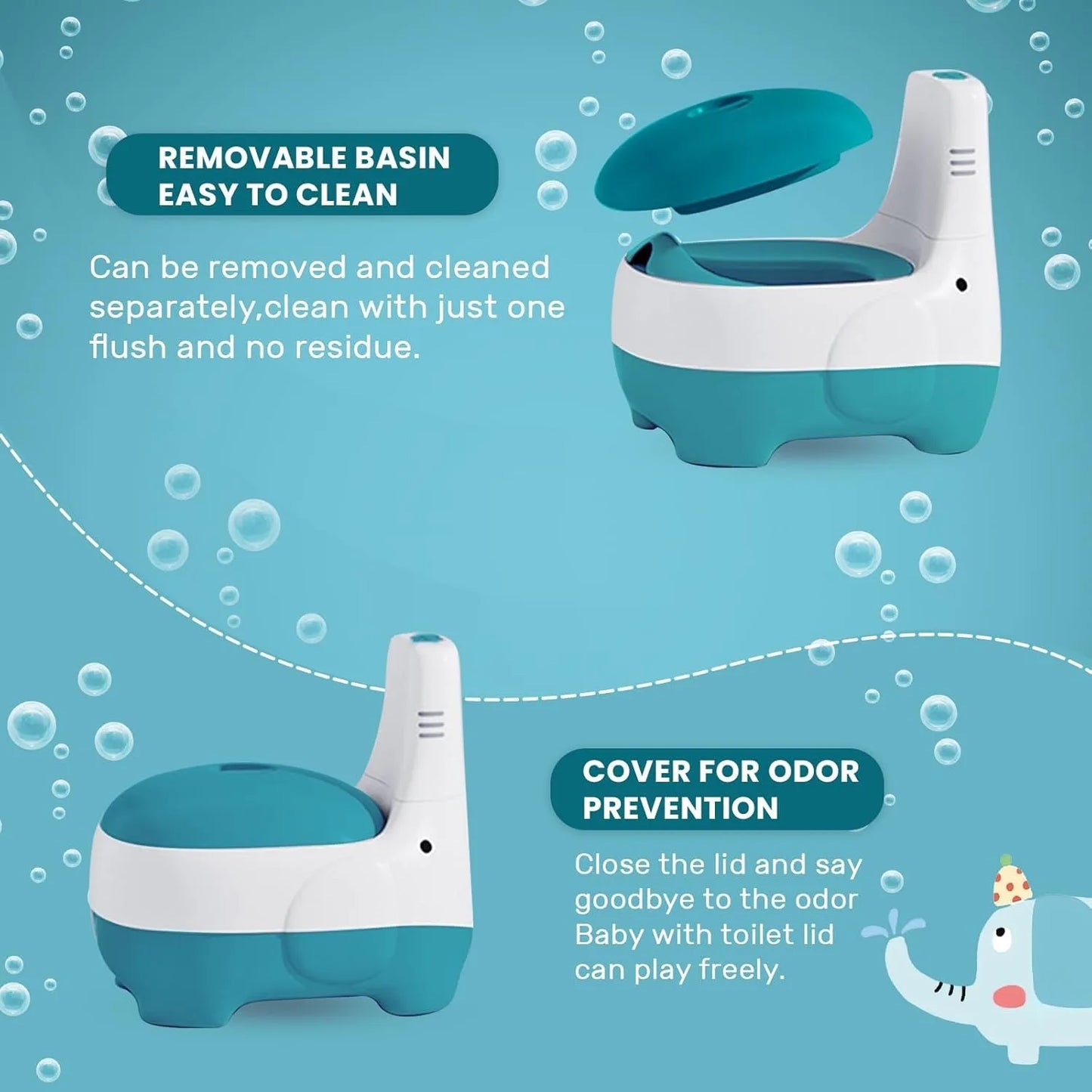 Kids' Potty Training Toilet Seat with Realistic Flush Sound