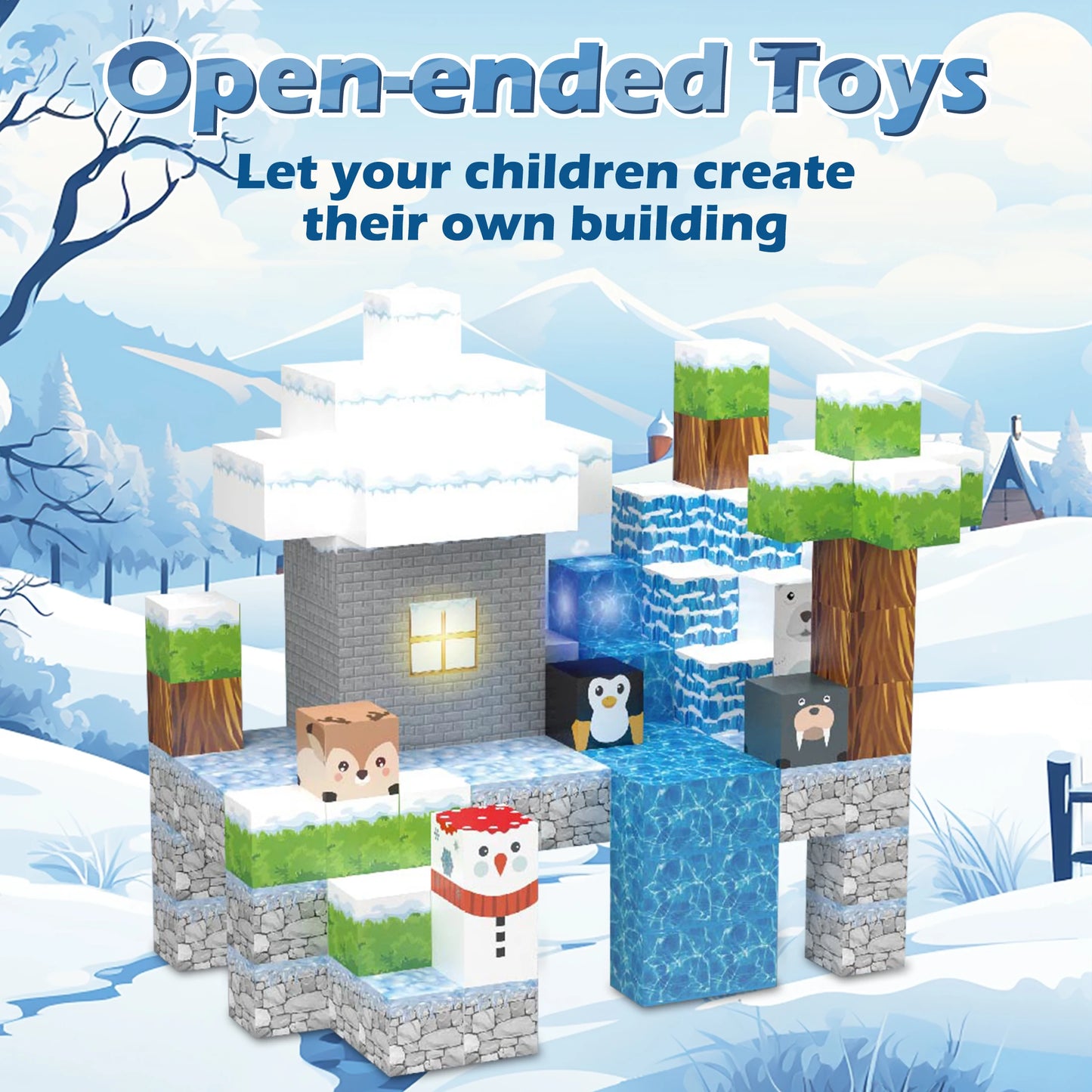 138PCS Glowing Ice Castle Construction Set