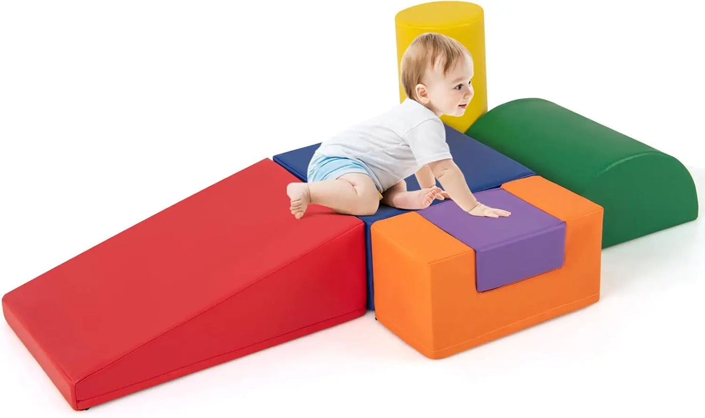 6-Piece Climb and Crawl Playset, Soft Climbing Foam Blocks