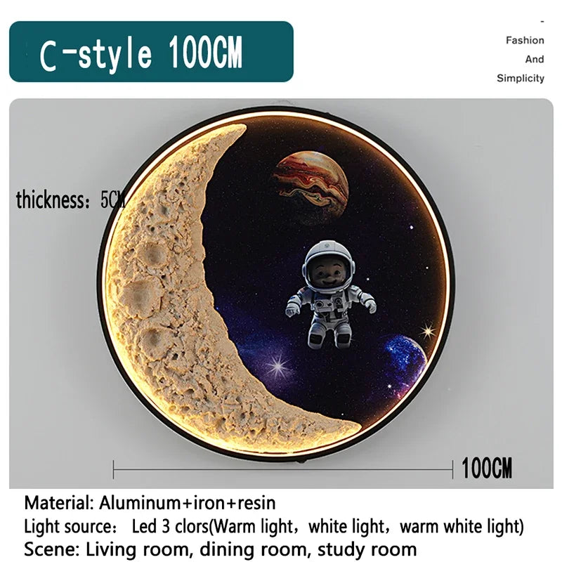 KARLOS Modern Picture Wall Light outer space LED Mural Lamp 1 meter diameter Living Room Bedroom Children's room Decor Painting