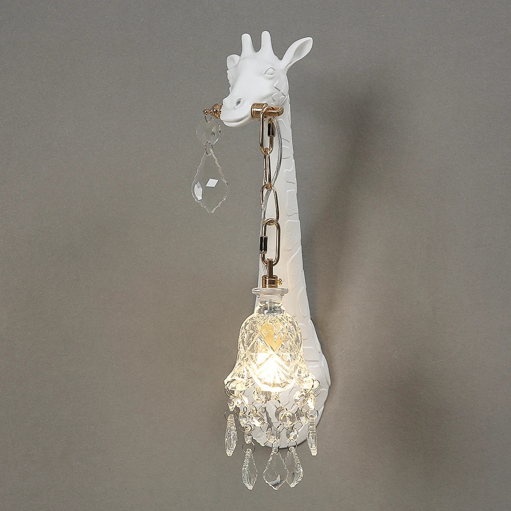 Hot sales Resin Giraffe LED Wall Lamp For Bedside Lighting Corridor Living Room Decor Light G9 Bulb Golden Lamp Body