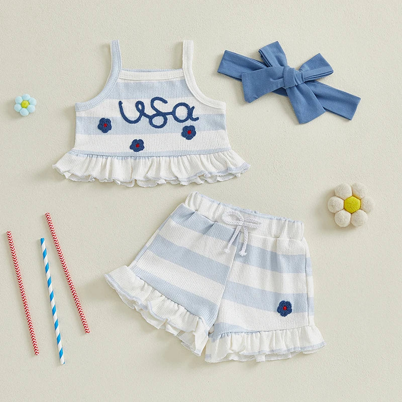 Independence Day Baby Girl Fourth of July Outfit