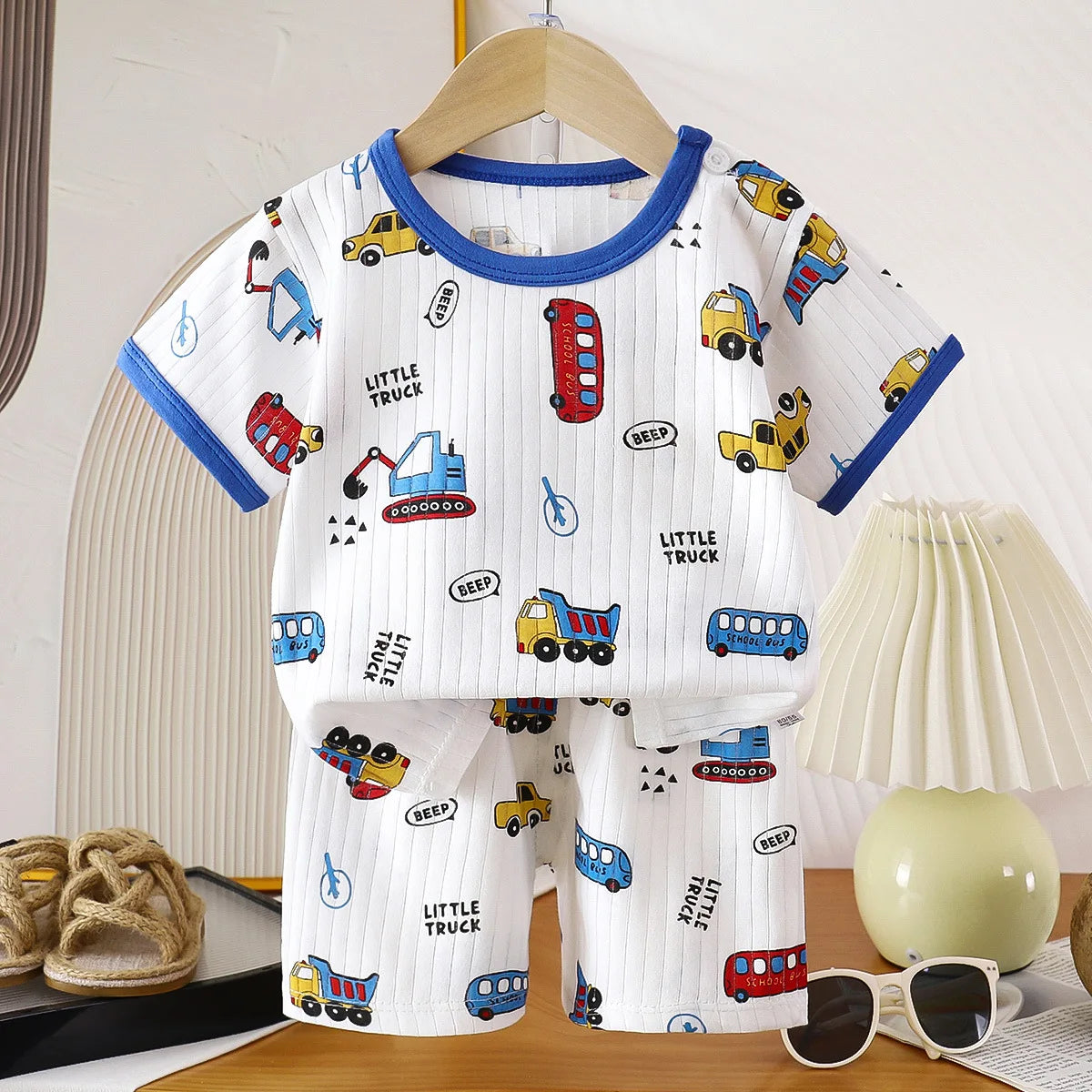 2PCS Children Clothing Set Child T-shirt Suit Summer Cotton New Girls Shorts Clothes Baby Boys Short Sleeve Kid Clothes
