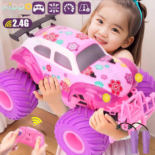 RC Car Electric Drive Off-Road Big Wheel 2.4G Cross-Country High Speed Purple Remote Control Truck