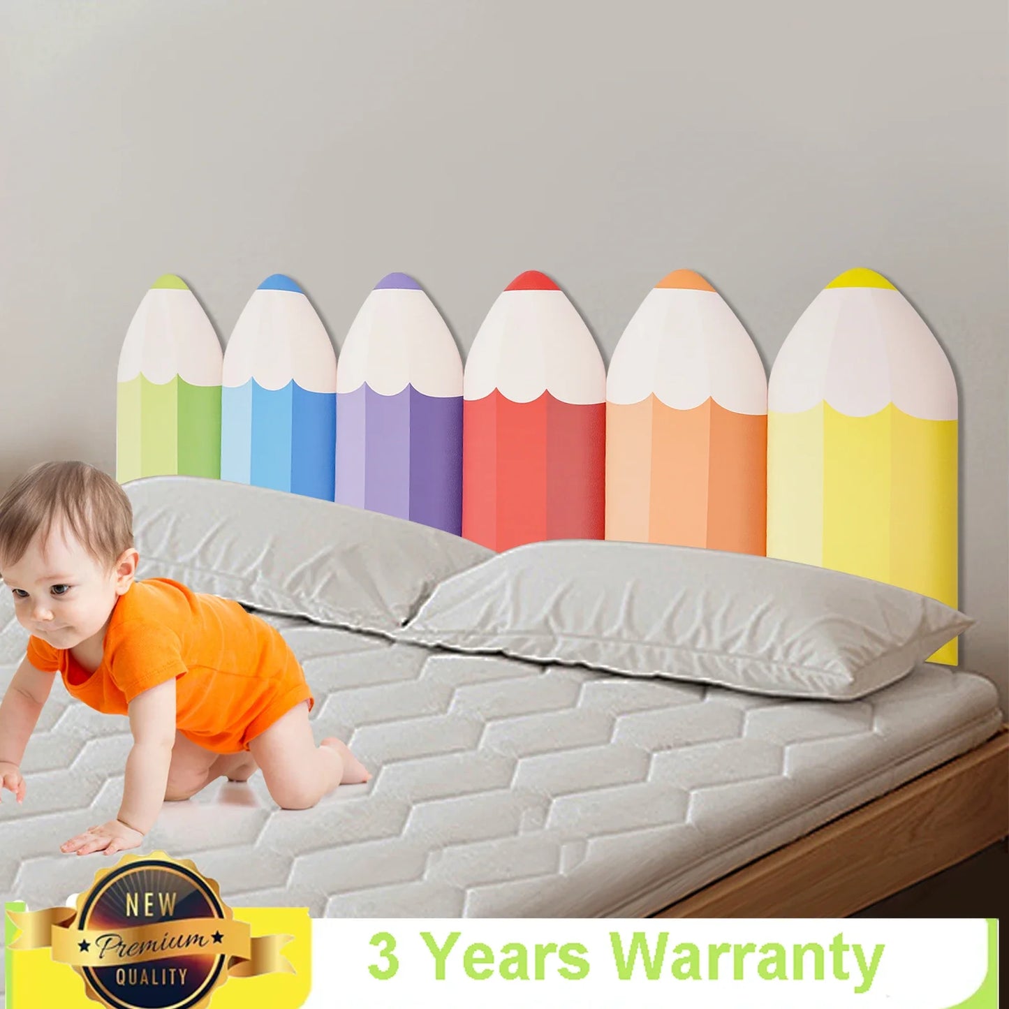 6pcs 3D Pencil-Shaped Wall Padding