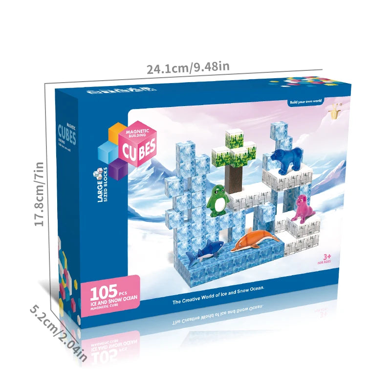 105 magnetic building blocks for children ages 3 and up