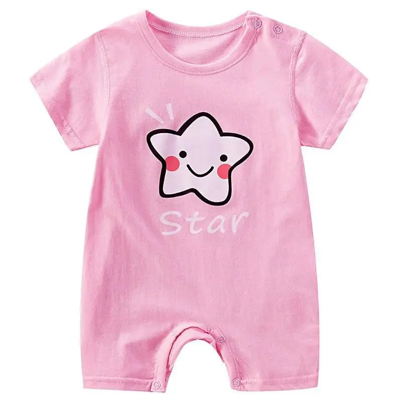Cartoon Printed Rompers Newborn Boys Girls Short Sleeve Bodysuits Infantil Summer Thin Cotton Cute Onesie Baby Fashion Clothes