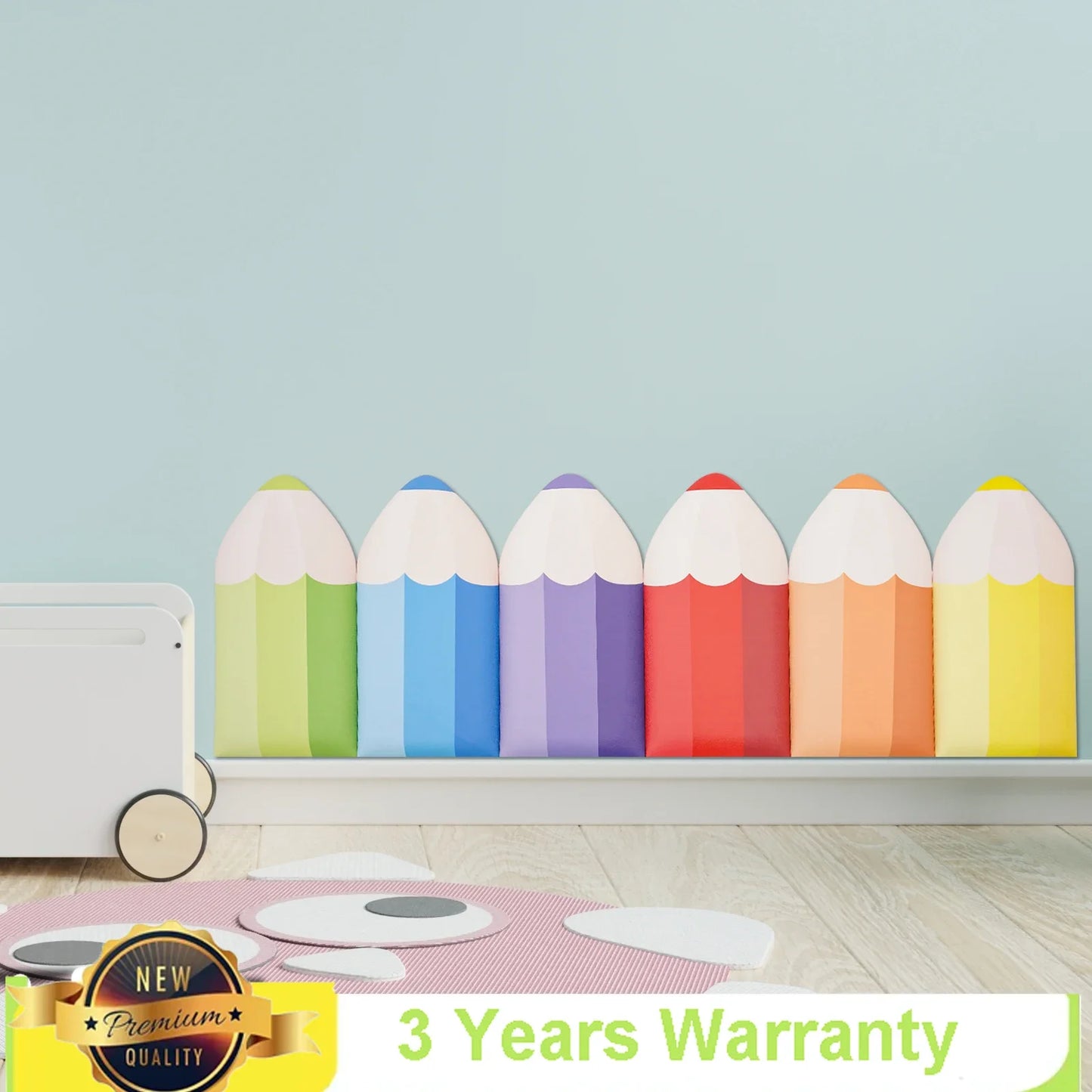 6pcs 3D Pencil-Shaped Wall Padding