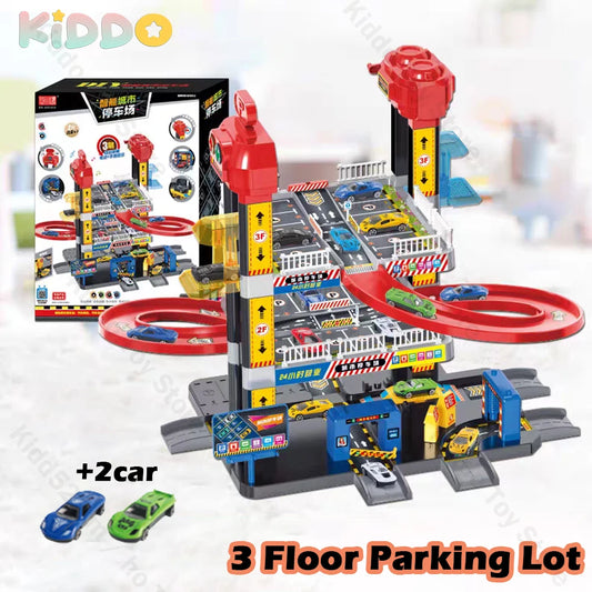 Large Track Parking Lot 3 Floor Car Toy Racing Rail Car Train Track