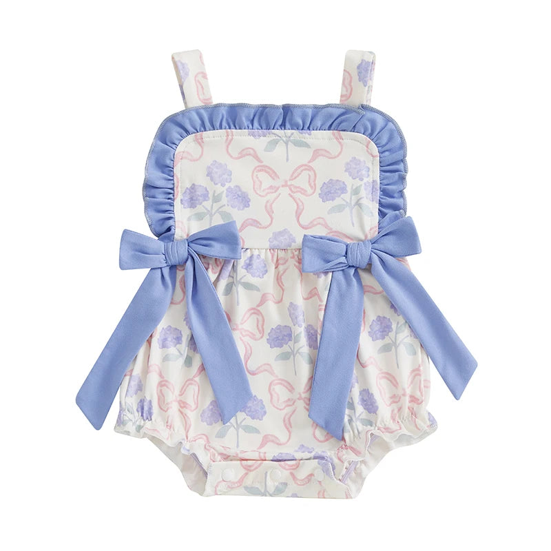 Adorable Toddler Dress with Floral Print and Ruffled Trim Perfect for Summer Parties and Playdates Sleeveless Baby Girl Romper