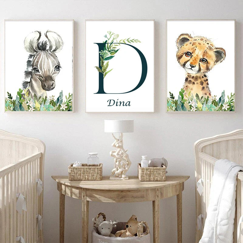Cute Animal Poster Decoration Bedroom Baby Room Wall Canvas Painting Child Room Personalised Gifts for Kids Picture Home Decor
