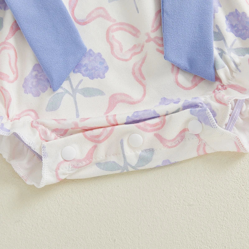 Adorable Toddler Dress with Floral Print and Ruffled Trim Perfect for Summer Parties and Playdates Sleeveless Baby Girl Romper